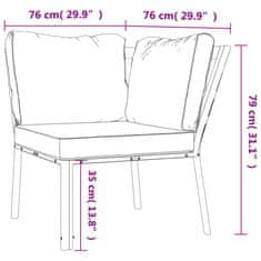 Vidaxl Vrtni stol s sivimi blazinami 76x76x79 cm jeklo