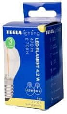 Tesla Lighting FILAMENT RETRO žarnica, E27, 4,2W, 230V, 470lm, 25 000h, 2700K topla bela svetloba, 360°