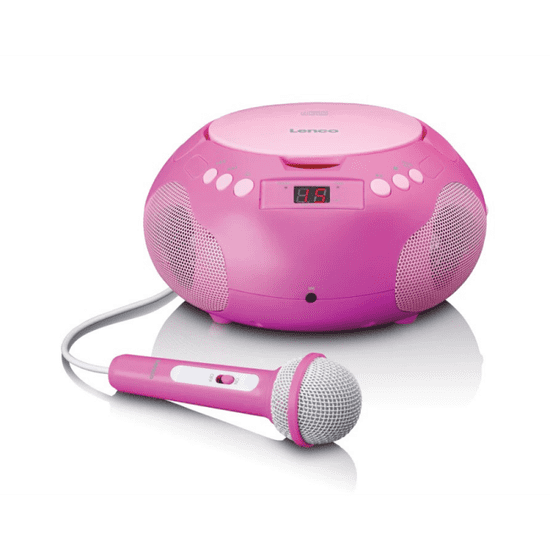 LENCO SCD-620PK prenosni radio z mikrofonom, roza