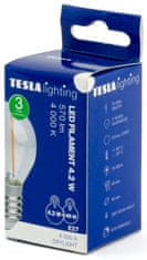 Tesla Lighting FILAMENT RETRO žarnica, E27, 4.2W, 230V, 570lm, 25 000h, 4000K, topla bela svetloba, 360°