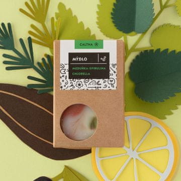 Caltha Trdo milo iz melise, spiruline in klorele, 100 g