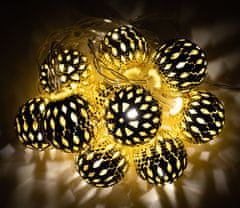 Linder Exclusiv Božična LED razsvetljava 10 zlatih kroglic Toplo bela