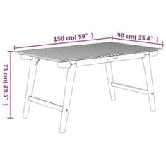 shumee Vrtna miza 150x90x75 cm trden akacijev les