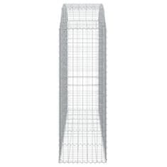 Vidaxl Obokana gabonska košara 200x50x140/160 cm pocinkano železo