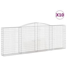 Vidaxl Obokane gabion košare 10kosov 400x30x140/160cm pocinkano železo