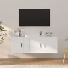 Vidaxl Komplet TV omaric 2-delni bel inženirski les