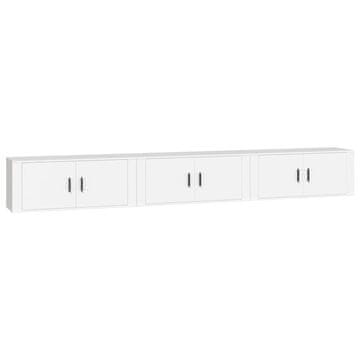 Vidaxl Stenska TV omarica 3 kosi bela 100x34,5x40 cm