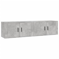 Vidaxl Stenska TV omarica 2 kosa betonsko siva 80x34,5x40 cm
