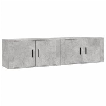 Vidaxl Stenska TV omarica 2 kosa betonsko siva 80x34,5x40 cm