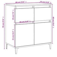 Greatstore Komoda rjav hrast 60x35x70 cm inženirski les