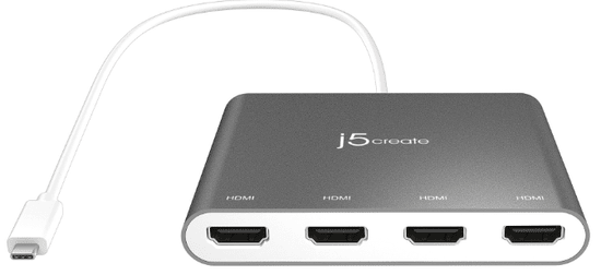 J5CREATE adapter, USB-C® na 4 vrata HDMI (JCA366)
