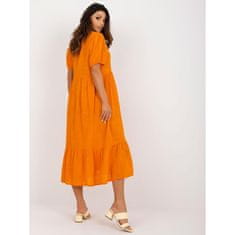 Och Bella Ženska bombažna obleka Eseld OCH BELLA oranžna TW-SK-BI-25504.19P_398178 M