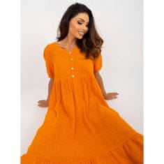 Och Bella Ženska bombažna obleka Eseld OCH BELLA oranžna TW-SK-BI-25504.19P_398178 M