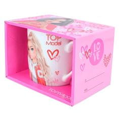 Top Model Darilna skodelica , Roza, z vzorcem srčkov, Miju + Candy