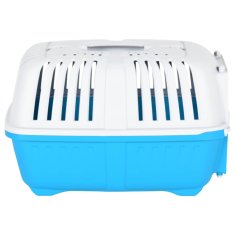 Vidaxl Transporter za živali bel in moder 55x36x36 cm polipropilen