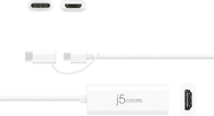 J5CREATE adapter, USB™ na HDMI, bel (JUA165C)