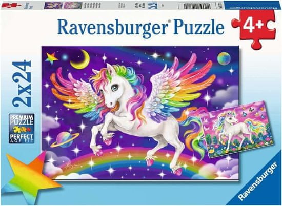 Ravensburger Puzzle Samorog in Pegasus 2x24 kosov