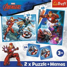 Trefl Komplet 3 v 1 Avengers: Heroes in action (2x puzzle + pexe)