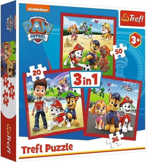 Trefl Puzzle Paw Patrol: Happy Dogs 3 v 1 (20, 36, 50 kosov)
