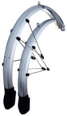 M-Wave garnitura bokobranov OLYMPIK 26&quot; Lux s predpasnikom, 60 mm, srebrn