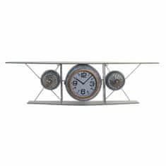DKD Home Decor Stenska ura DKD Home Decor Crystal Iron Aeroplane MDF Wood Dark grey (120 x 21 x 33,5 cm)