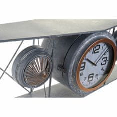 DKD Home Decor Stenska ura DKD Home Decor Crystal Iron Aeroplane MDF Wood Dark grey (120 x 21 x 33,5 cm)
