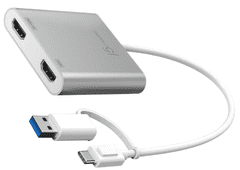 J5CREATE adapter, USB 3.0, HDMI, srebrn (JUA365)