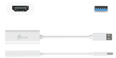 J5CREATE adapter, USB na HDMI, bel (JUA254)