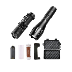 shumee Taktične svetilke CREE LED Zoom, komplet 2 kosov