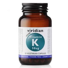 VIRIDIAN nutrition Viridian Vitamin K, 50 ug, 30 kapsul