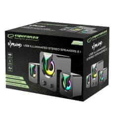 Esperanza Esperanza - 2.1 USB zvočnik z RGB LED v mavričnih barvah 