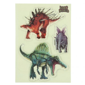 Dino World ASST | Glibbies gel nalepke, Kentrosaurus, Stegosaurus, Spinosaurus, 3 kos