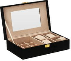 HOMESTYLING Škatla za nakit z ogledalom 25x16 cm črna KO-HZ1810060