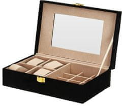 HOMESTYLING Škatla za nakit z ogledalom 25x16 cm črna KO-HZ1810060