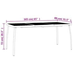 Vidaxl Vrtna miza antracit 165x80x72 cm jeklena mreža