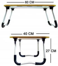 Severno Zložljiva tablična miza za prenosni računalnik rjave barve
