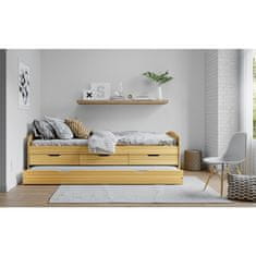 KONDELA Enojna postelja z dodatnim ležiščem Marinella New 90x200 cm - naravna