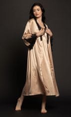 Effetto Ženska halja iz svilenega satena S03186 Bež, L