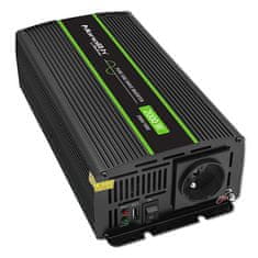 Qoltec Monolith pretvornik napetosti | 1000 W | 2000 W | 12 V do 230 V | Pure Sinus
