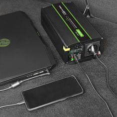 Qoltec Monolith pretvornik napetosti | 1000 W | 2000 W | 12 V do 230 V | Pure Sinus