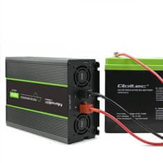 Qoltec Monolith pretvornik napetosti | 2000 W | 4000 W | 24 V do 230 V | Pure Sinus
