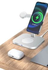 COTECi MagSafe 3v1 Stojalo in polnilna postaja za AirPods/iPhone/Apple Watch WS-36 32103-TS, srebrna