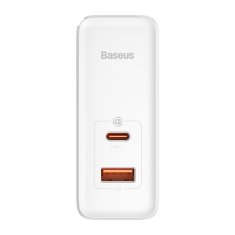 BASEUS GaN5 Pro USB-C + USB-A adapter za hitro polnjenje 100W CCGP090202, bel