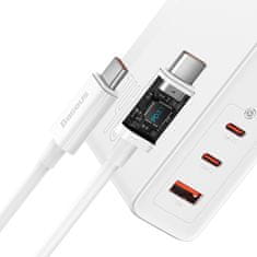 BASEUS adapter za hitro polnjenje GaN5 Pro 2x USB-C + USB-A 140W, bel (CCGP100202)