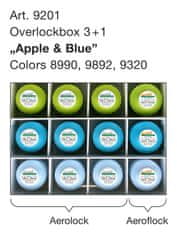 Madeira Set sukancev Coverlock/Overlock Box 3+1 Miniking - Apple&Blue