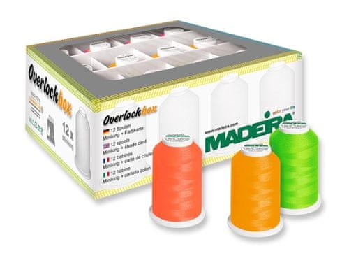Madeira Aerolock kakovostni sukanec Overlock št. 125, Neon, 12 x 1.200 m