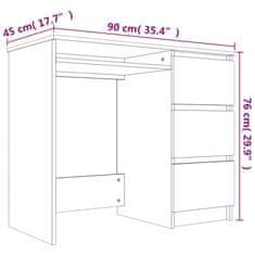 Vidaxl Pisalna miza dimljeni hrast 90x45x76 cm konstruiran les