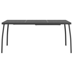 Vidaxl Vrtna miza antracit 165x80x72 cm jeklena mreža