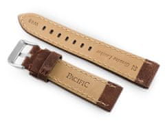 Tayma Usnjen pašček za uro W48 - PREMIUM - temno rjav II - 22 mm