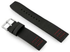 Tayma Usnjen pas za uro W39 črno/rdeč 22 mm